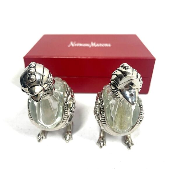 Vintage Godinger Silver Crystal Salt & Pepper Shakers Chicks Neiman Marcus Rare - Picture 2 of 8